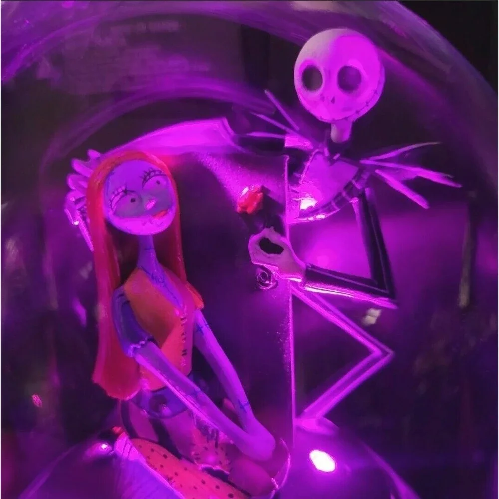 Disney Jack & Sally Halloween Town Musical Light-Up Globe New